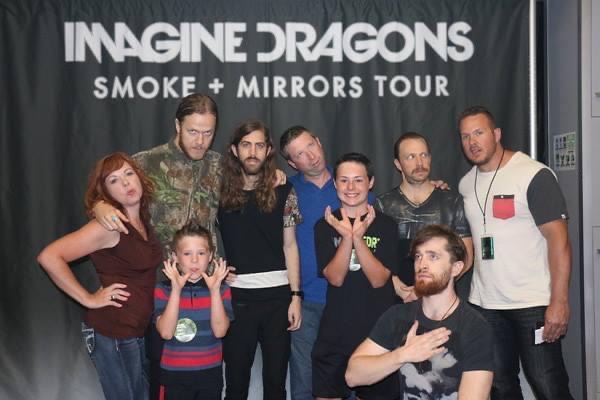 Dave with Imagine Dragons on the Smoke + Mirrors Tour